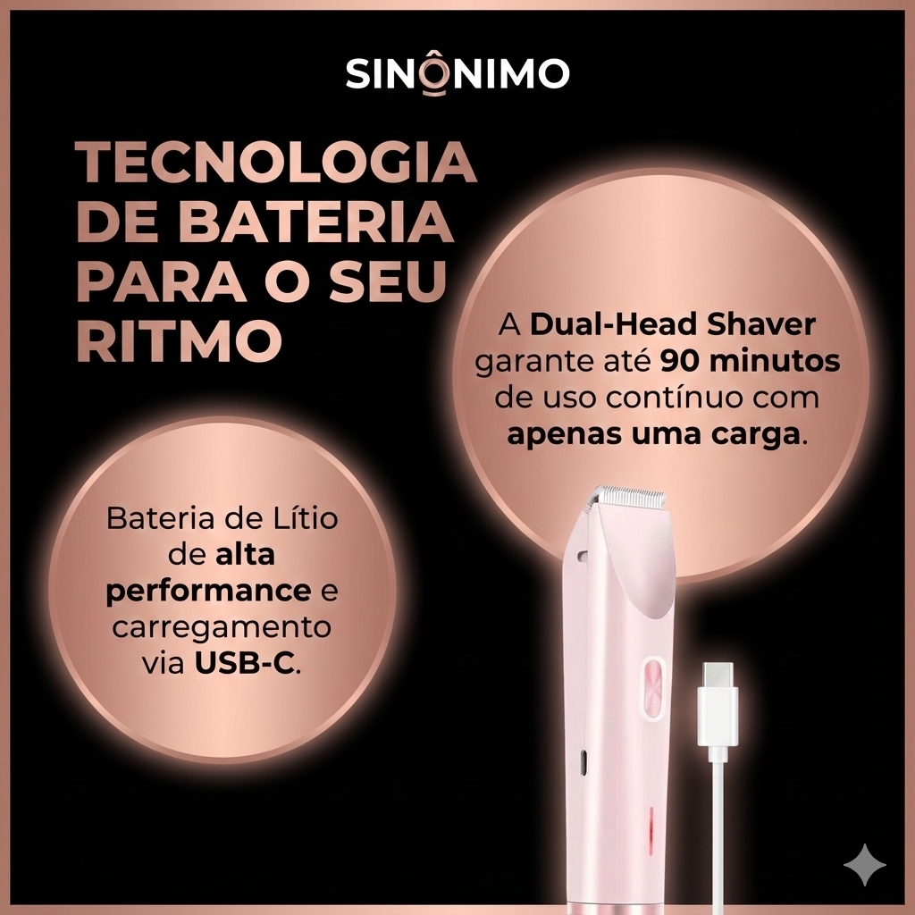 Depilador Elétrico Dual-Head 2 em 1 – Pele Lisinha com Precisão e Conforto