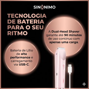 Depilador Elétrico Dual-Head 2 em 1 – Pele Lisinha com Precisão e Conforto