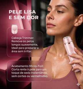Depilador Elétrico Dual-Head 2 em 1 – Pele Lisinha com Precisão e Conforto