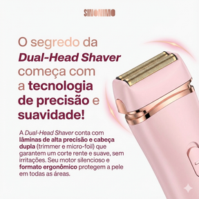 Depilador Elétrico Dual-Head 2 em 1 – Pele Lisinha com Precisão e Conforto