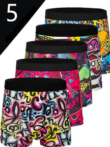 Kit Cuecas Boxers - Estampas (5 Uni.)